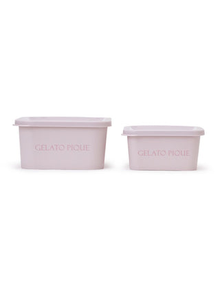 Pink Gelato Pique USA 3-Pattern Square Tupperware Containers Set, Premium Loungewear and Sleepwear Inspired, Large and Small Sizes