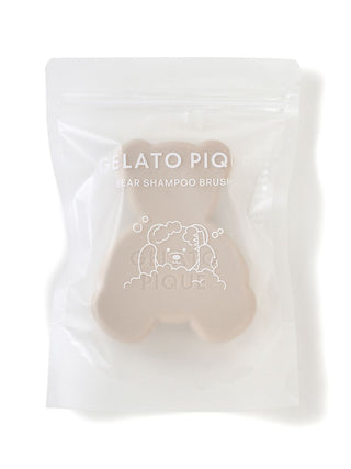 Bear Shampoo Brush in beige packaging by Gelato Pique, ideal for scalp massage and cleaning dirt from hair.