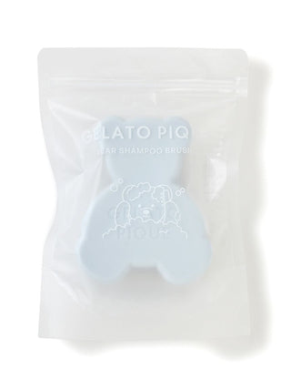 Bear Shampoo Brush in blue packaging by Gelato Piq, gently massages scalp and cleans dirt from pores.