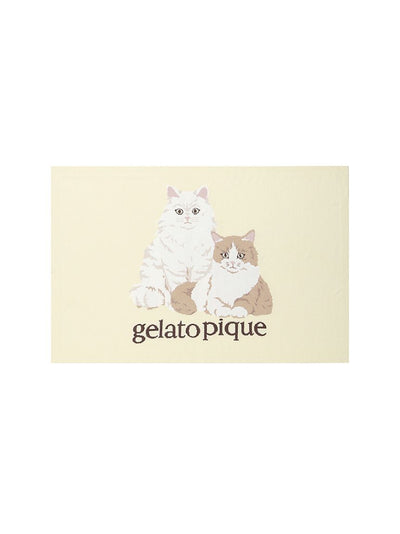 Cat Jacquard Knit Blanket gelato pique