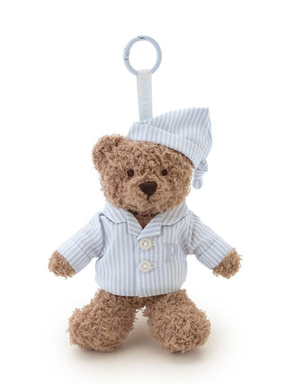 Gelato Pique [PIQUE BEAR] Gelato Stripe Pajama Plushie Charm in blue, front view