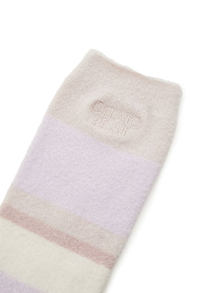 Smoothie Border Fuzzy Socks collection item of Loungewear and Socks for Women at Gelato Pique USA.