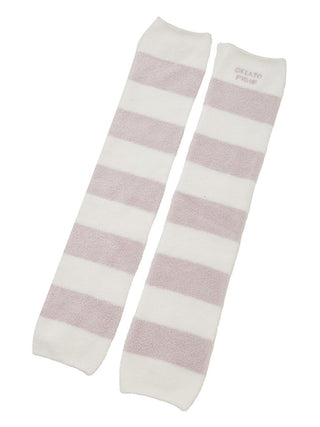 Smoothie 2 Striped Leg Warmers in lavender, Premium Women's Waist Warmer at Gelato Pique USA