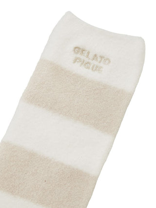 Smoothie 2 Striped Leg Warmers in beige, Premium Women's Waist Warmer at Gelato Pique USA