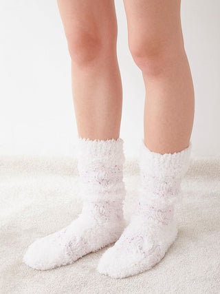   Color Spray x Gelato Fuzzy Socks pink, Cozy Women's Loungewear Socks at Gelato Pique USA