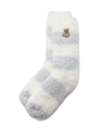 Bear Sagara Striped Fluffy and Fuzzy Socks