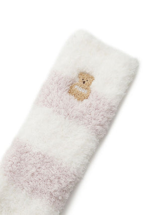 Bear Sagara Striped Fluffy and Fuzzy Socks