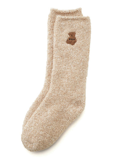 Powder Melange Bear Socks Mid-Calf Fuzzy Socks gelato pique