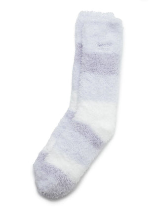 Gelato Random 3 Border Fuzzy Socks in blue, Cozy Women's Loungewear Socks at Gelato Pique USA.