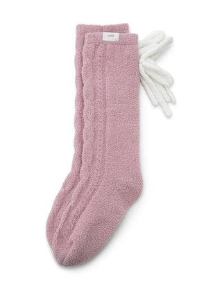 [Sweet] Aran Women's Mid-Calf Cozy Lounge Socks in Pink, Cozy Women's Loungewear Socks at Gelato Pique USA.