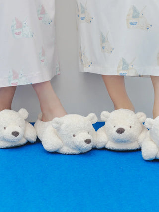 Polar Bear Cozy Bedroom Indoor Slip On Shoes in CREAM, Women's Lounge Room Slippers, Bedroom Slippers, Indoor Slippers at Gelato Pique USA.