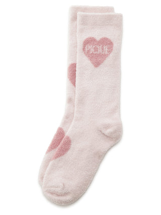 Hot Smoothie Heart JQD Socks in Pink, Cozy Women's Loungewear Socks at Gelato Pique USA