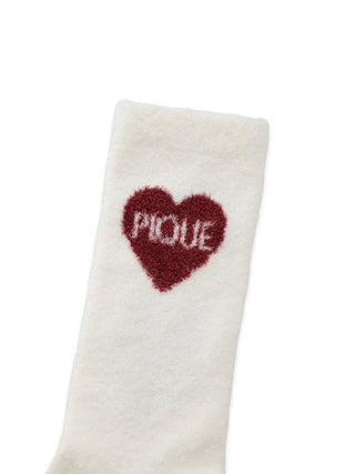 Hot Smoothie Heart JQD Socks in Off White, Cozy Women's Loungewear Socks at Gelato Pique USA