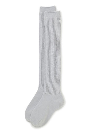 Ribbed Knit Knee-High Socks in BLUE, Cozy Women's Loungewear Socks at Gelato Pique USA.