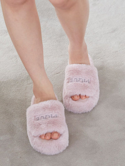 Eco Fur Fuzzy Slippers gelato pique