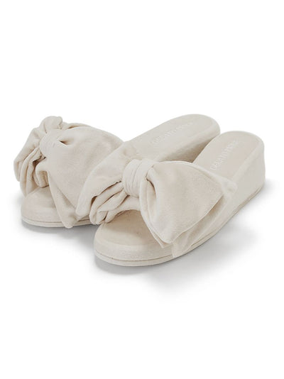 Luxury Velvet Bow Slip-On Shoes gelato pique