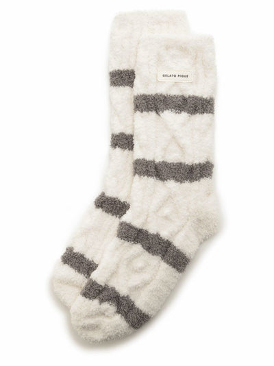 Baby Moco Aran Fuzzy Socks gelato pique