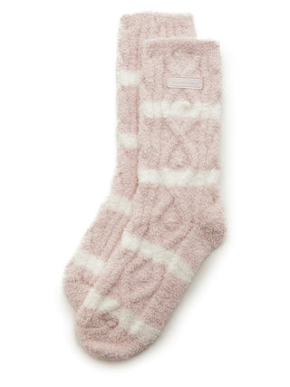 Baby Moco Aran Fuzzy Socks in Pink, Cozy Women's Loungewear Socks at Gelato Pique USA