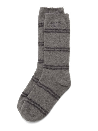 Hot Smoothie Striped Lounge Socks in Dark Gray, Cozy Women's Loungewear Socks at Gelato Pique USA