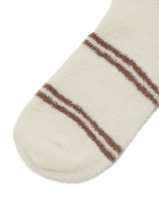 Hot Smoothie Striped Lounge Socks in Off White, Cozy Women's Loungewear Socks at Gelato Pique USA