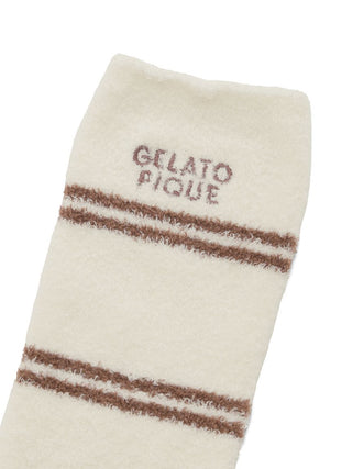 Hot Smoothie Striped Lounge Socks in Off White, Cozy Women's Loungewear Socks at Gelato Pique USA