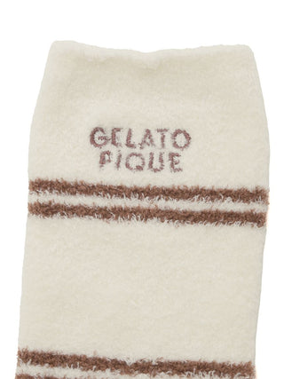 Hot Smoothie Striped Lounge Socks in Off White, Cozy Women's Loungewear Socks at Gelato Pique USA