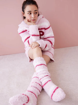 HOLIDAY Gelato Striped Long Socks in Pink, Cozy Women's Loungewear Socks at Gelato Pique USA