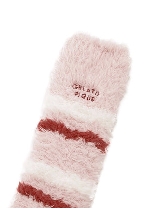 HOLIDAY Gelato Striped Long Socks in Pink, Cozy Women's Loungewear Socks at Gelato Pique USA