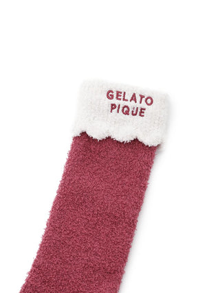 Folded Lounge Socks by Gelato Pique with plush fabric and branded cuff for cozy comfort.