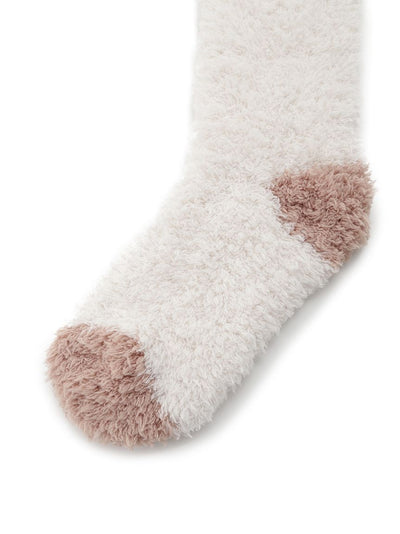 Bear Striped Bicolor Fluffy Lounge Socks gelato pique