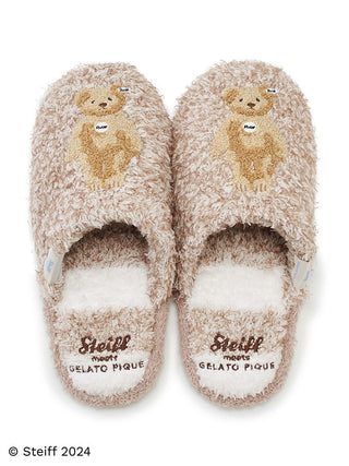 [Steiff] Room Slippers in Brown, Women's Lounge Room Slippers, Bedroom Slippers, Indoor Slippers at Gelato Pique USA