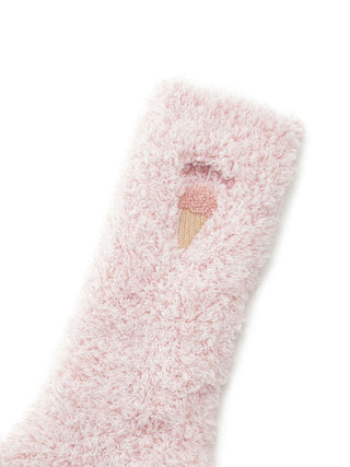 Baby Moko Ice Soft Fuzzy Lounge Socks in Pink, Cozy Men's Loungewear Socks at Gelato Pique USA