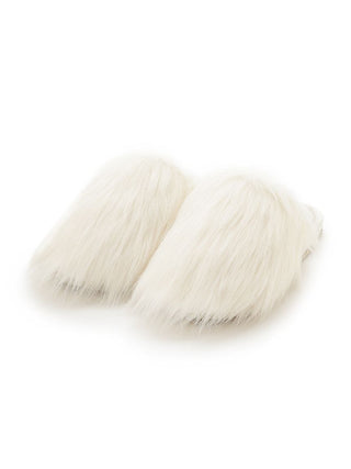 Eco Cozy Faux Fur House Slippers in white, featuring plush eco-friendly materials for warmth and elegance.