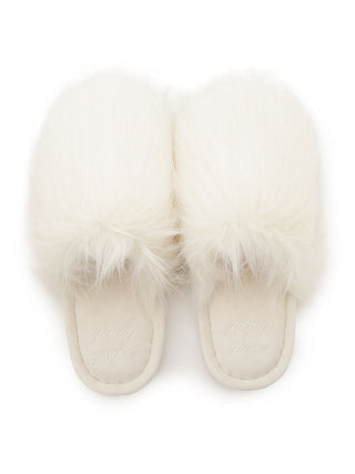 Eco Cozy Faux Fur House Slippers in Off White, Women's Lounge Room Slippers, Bedroom Slippers, Indoor Slippers at Gelato Pique USA