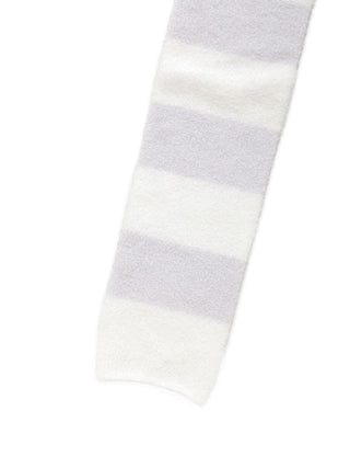 Gray and white Smoothie 2-Border Leg Warmers by Gelato Pique USA, perfect for premium loungewear and sleepwear.