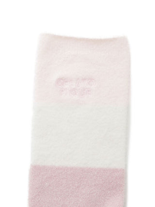 Durable Smoothie Border Fuzzy Socks by Gelato Pique USA, premium loungewear offering silky-soft comfort and unrivaled warmth.