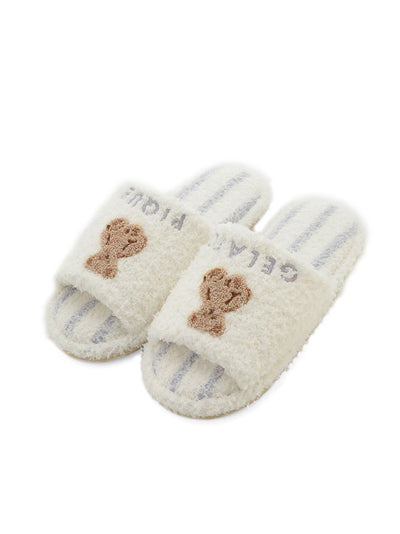 Bear Striped House Slippers gelato pique