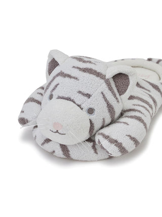 Gelato Pique USA white tiger house slippers showcasing premium loungewear with a fluffy, three-dimensional design for children.