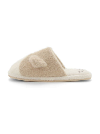 Beige CAT House Slippers by Gelato Pique USA with faux fur and cat ears, offering premium loungewear comfort for cozy nights.