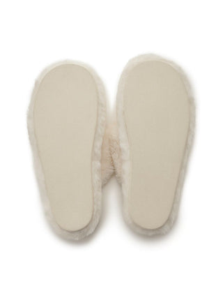 [Valentine] Heart Buckle Eco-Fur Room Shoes