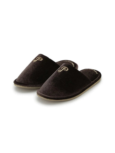 Emblem Motif Velour Room Shoes gelato pique