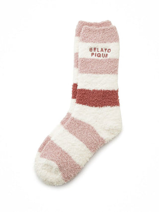 Gelato Pique Baby Moco Striped Cozy Socks in pink