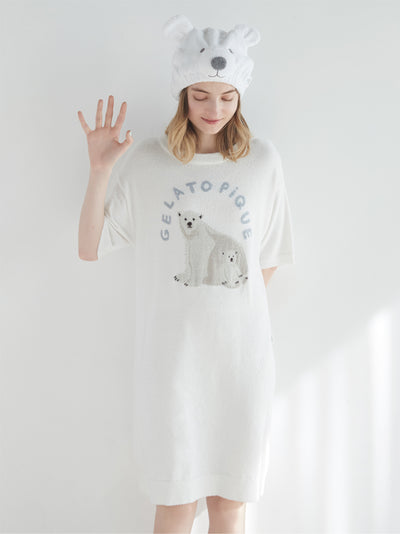 Cool Smoothie Polar Bear Jacquard Dress gelato pique