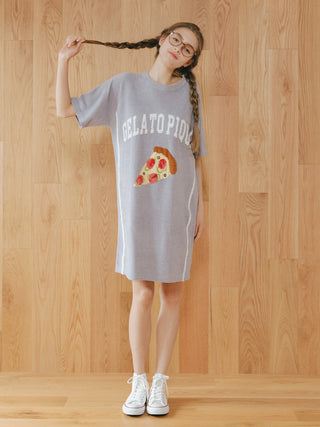 Recycled Moko Pizza Oversized Lounge Dress a Premium collection item of Loungewear and Dress for Women at Gelato Pique USA.
