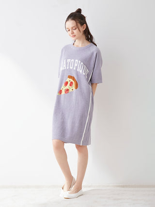 Recycled Moko Pizza Oversized Lounge Dress a Premium collection item of Loungewear and Dress for Women at Gelato Pique USA.