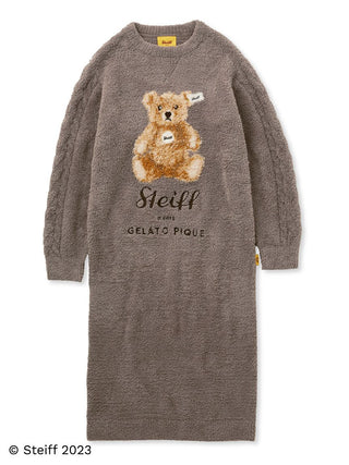 Steiff Powder Jacquard Long Sleeve Maxi Loungewear Dress in Brown, Women's Loungewear Dresses at Gelato Pique USA