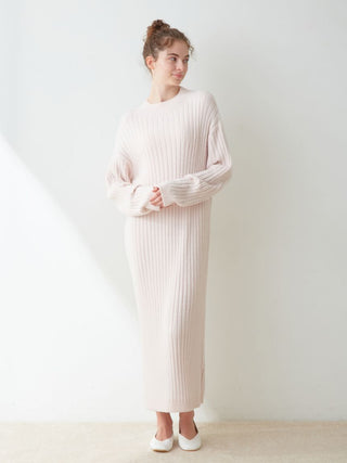 Hot Smoothie Ribbed Long Sleeve Loungewear Maxi Dress