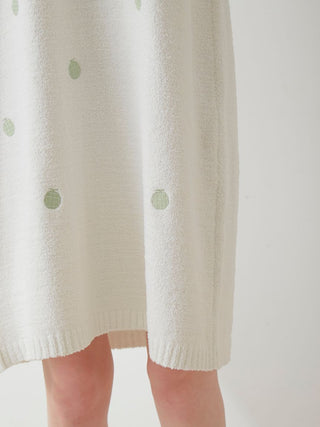 Fruit Embroidery Soft Fluffy Lounge Dress in GREEN, Women's Loungewear Dresses at Gelato Pique USA.