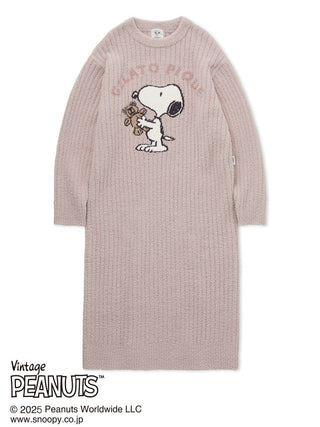 [PEANUTS] SNOOPY×BEAR Jacquard Lounge Dress featuring Snoopy and bear design, cozy knit for playful loungewear.