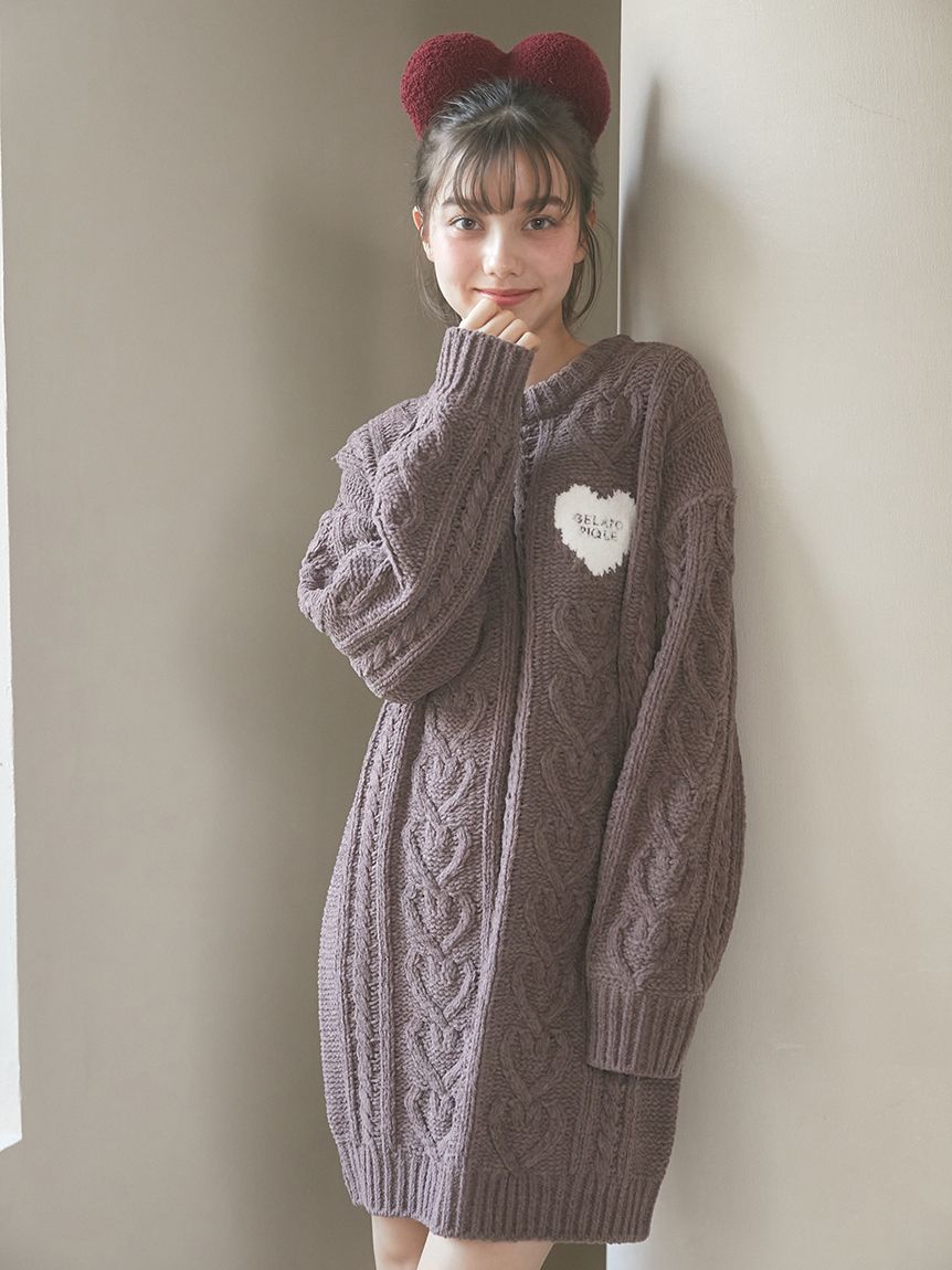 Heart Aran Knit Dress Heart Aran Knit Dress